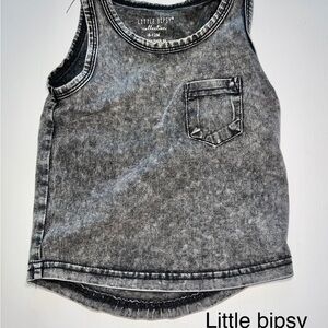 Little Bipsy Gray acid wash Tank Top
